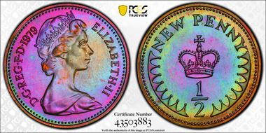 1979 1/2p S-A1 New Penny PR68BN