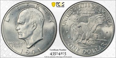 1971-S $1 Silver MS66