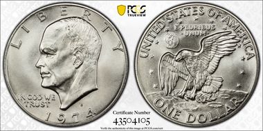 1974-S $1 Silver MS66