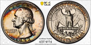 1952 25C "Superbird" FS-902 Hand-Engraved Tail Feathers PR67