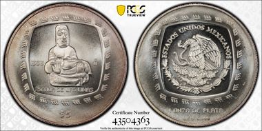 1996-Mo 5 Peso Senor De Las Limas MS68