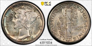 1916-S 10C Mercury MS66FB