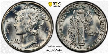 1942-D/D 10C RPM, FS-501 MS67FB