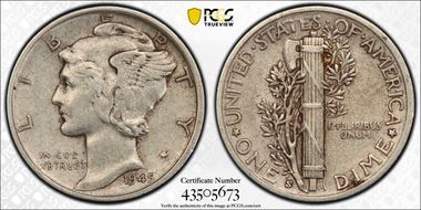 1945-S 10C S/Horiz S FS-503 XF45