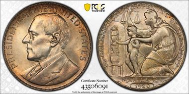 1920 AR SC$1 HK-449, Manilla Mint Opening MS63