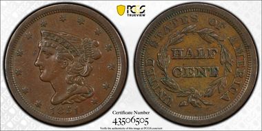 1851 1/2C VF35BN