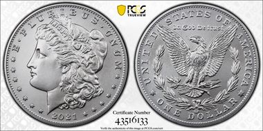 2021-CC Privy $1 Morgan Dollar 100th Anniversary MS69