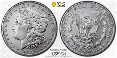 2021-CC Privy $1 Morgan Dollar 100th Anniversary MS69