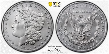 2021-CC Privy $1 Morgan Dollar 100th Anniversary MS70