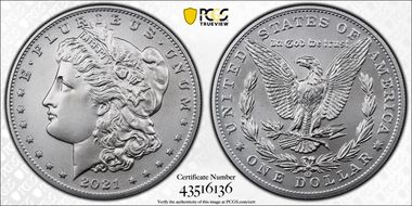 2021-CC Privy $1 Morgan Dollar 100th Anniversary MS69