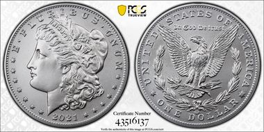 2021-CC Privy $1 Morgan Dollar 100th Anniversary MS69