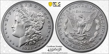 2021-CC Privy $1 Morgan Dollar 100th Anniversary MS70