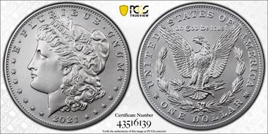 2021-CC Privy $1 Morgan Dollar 100th Anniversary MS70