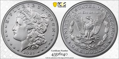 2021-CC Privy $1 Morgan Dollar 100th Anniversary MS70