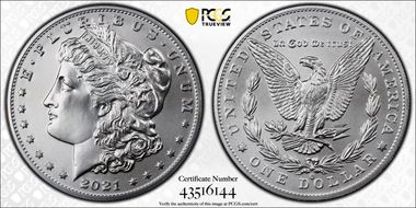 2021-O Privy $1 Morgan Dollar 100th Anniversary MS70