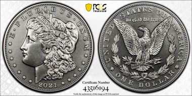 2021-D $1 Morgan Dollar 100th Anniversary MS69