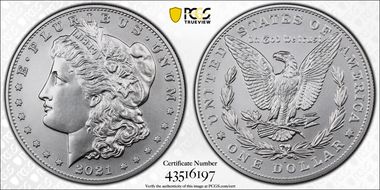 2021-S $1 Morgan Dollar 100th Anniversary MS70