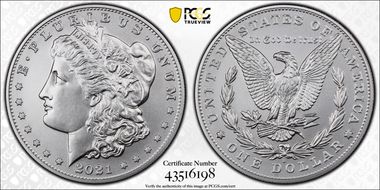 2021-S $1 Morgan Dollar 100th Anniversary MS70