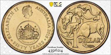 2016 $1 50 Yrs Decimal Currency MS68