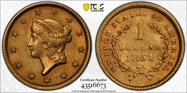 1851 G$1 AU58