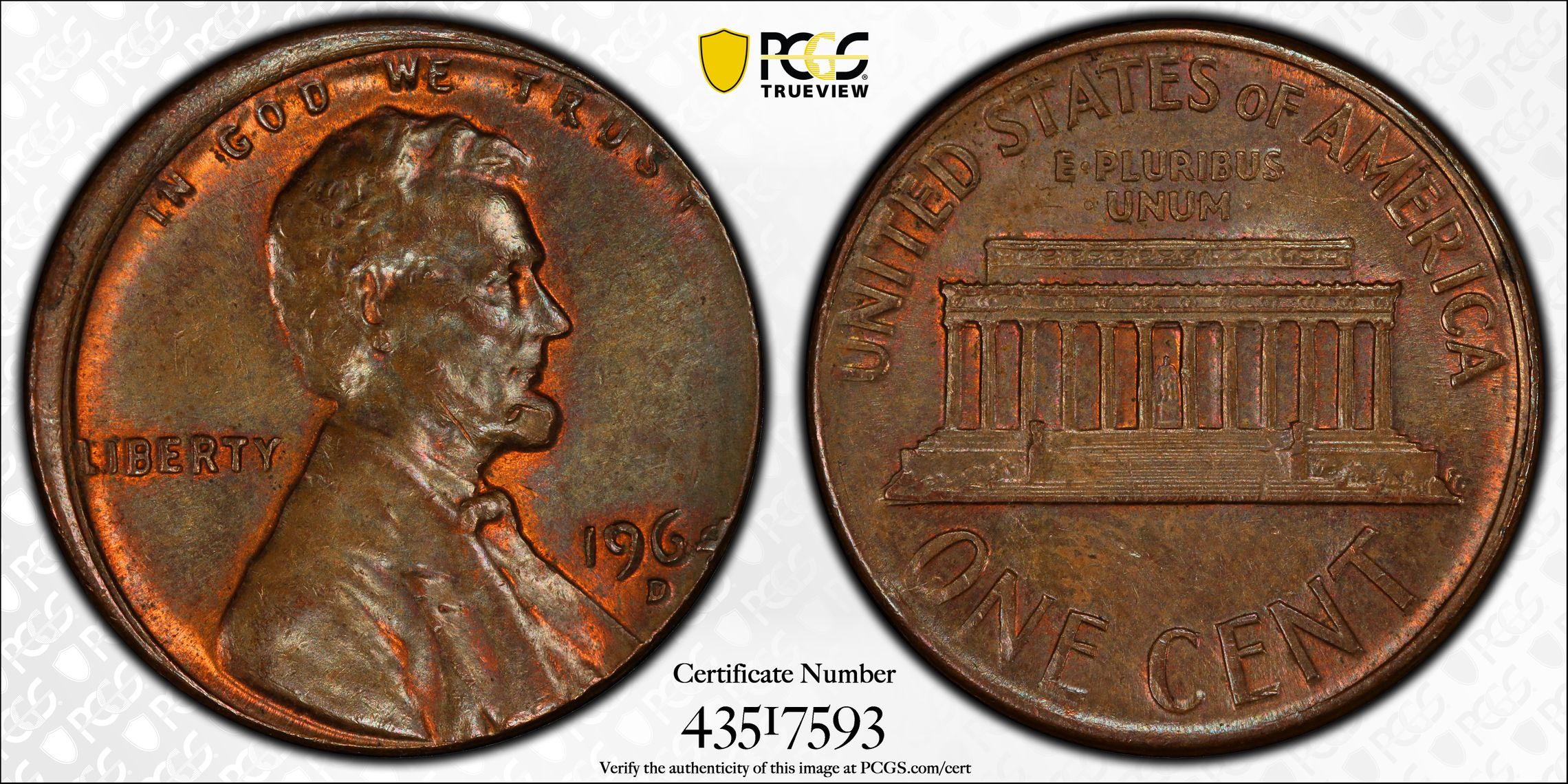 PCGS Certificate Verification Coin Details for Cert #43517593