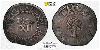 1652 Shilling Pine Tree, Noe-10 VF35