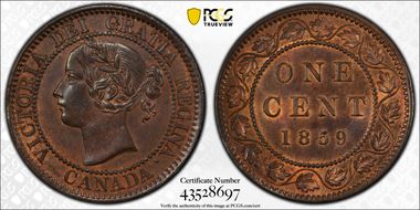 1859 1C Narrow 9 MS62BN