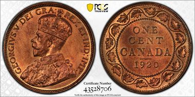 1920 1C Large Cent MS65RB