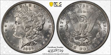 1886 $1 MS62