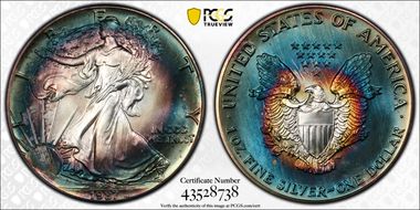 1987 $1 Silver Eagle MS68