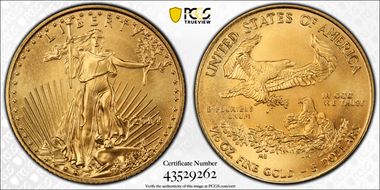 2014 $5 Gold Eagle-Wide Reeding MS68