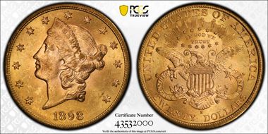 1898-S $20 MS64