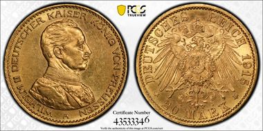 1915-A 20 Mk J-253 MS64