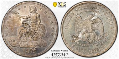 1875-S T$1 Chopmarked N1