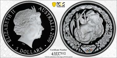 2000-P (1999) $5 Olympic - Koala in Tree PR69DCAM