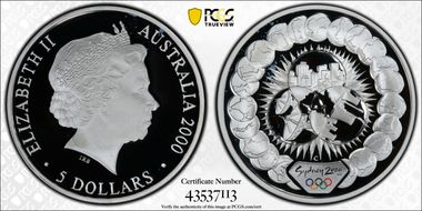 2000-C $5 Olympic - Reaching the World PR69DCAM