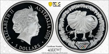 2000-P $5 Olympic - Lizard PR69DCAM