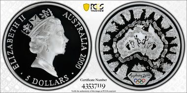 2000-C (1998) $5 Olympic - Australian Map PR69DCAM