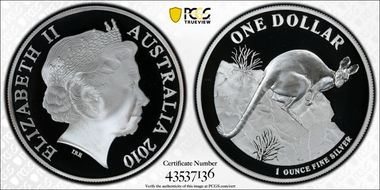 2010 $1 Kangaroo Ag PR69DCAM