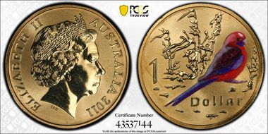 2011 $1 Rosella Al-Bronze Colorized MS68