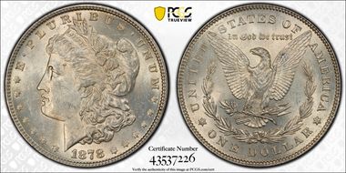 1878 7/8TF $1 Weak AU58