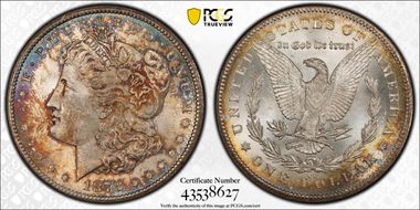 1878-CC $1 VAM 11, Lines in Wing MS64+