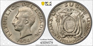 1934 Sucre Phila-USA AU55