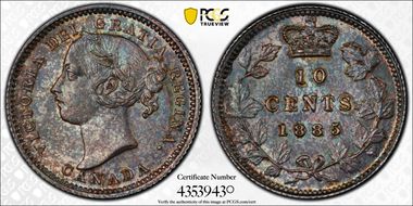 1885 10C Obverse OT5 MS64