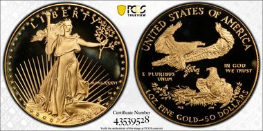 1986-W $50 Gold Eagle PR68DCAM