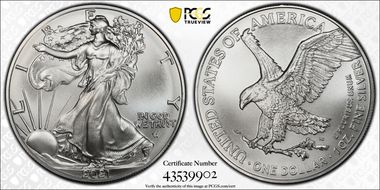 2021 $1 Silver Eagle - Type 2 First Strike MS69