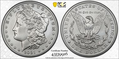 2021-CC Privy $1 Morgan Dollar 100th Anniversary MS69