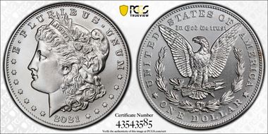 2021-D $1 Morgan Dollar 100th Anniversary MS69