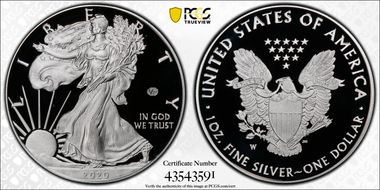 2020-W  $1 Silver Eagle - v75 Privy PR70DCAM