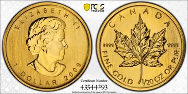 2009 $1 Maple Leaf/Au MS67